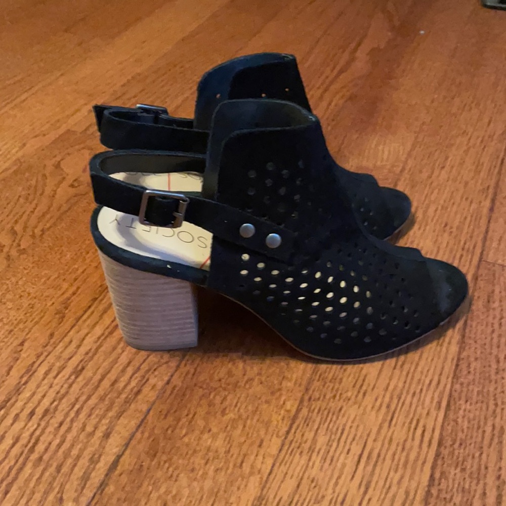 Sole Society Rena Open Toe Suede Booties